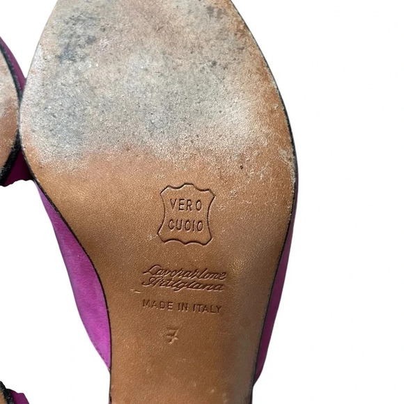 Lavorazione Artigiana Vintage Mules with dexorative buttons dark pink size 7 - Picture 2 of 9